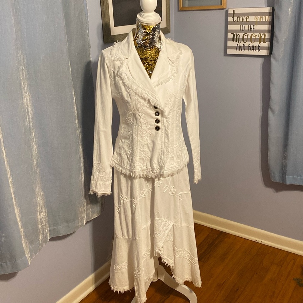 Giocam High end beachwear.Beautiful embroidered dress and matching jacket.